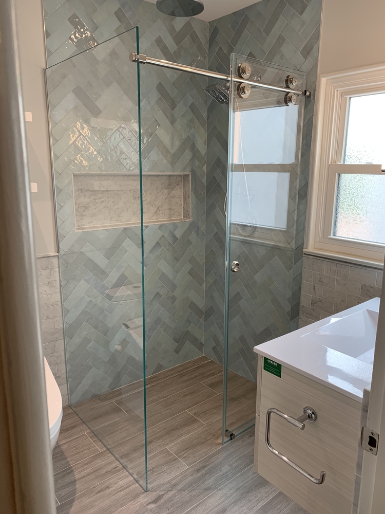 Frameless Sliding Shower Enclosure Curbless Shower